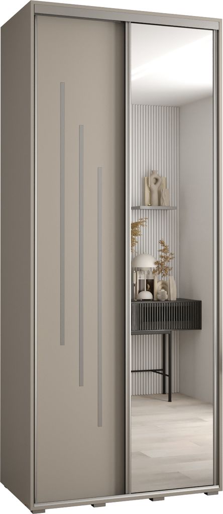 Kryspol Dakota 9 Schrank, zwei Türen - 235,2x110x45cm - Kaschmir Silber