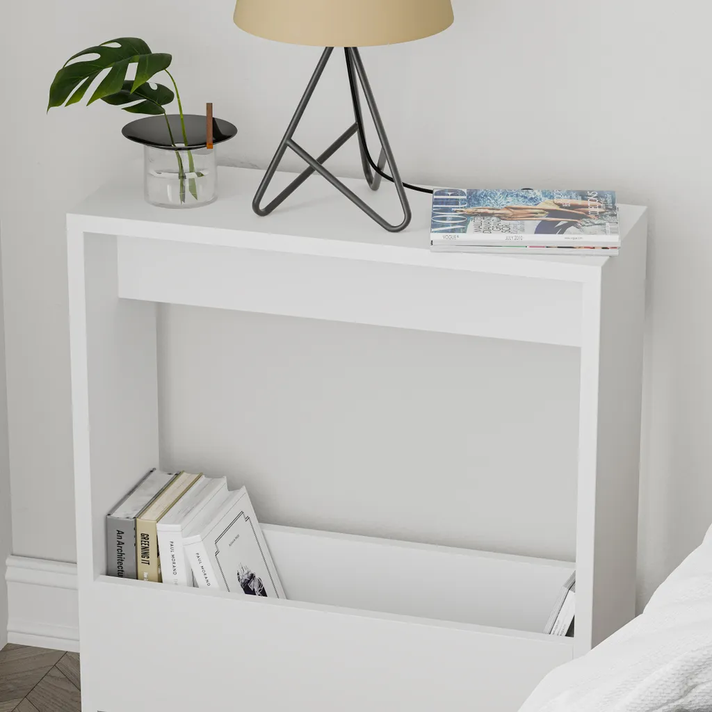 Table d'appoint DECORTIE Simpi blanche 2 étages créative 55x20x60 cm