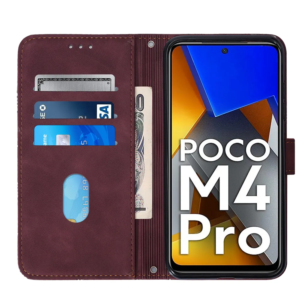 Custodia Xiaomi Poco M4 Pro 4G In Pelle Blu – Portafoglio E Supporto Magnetico