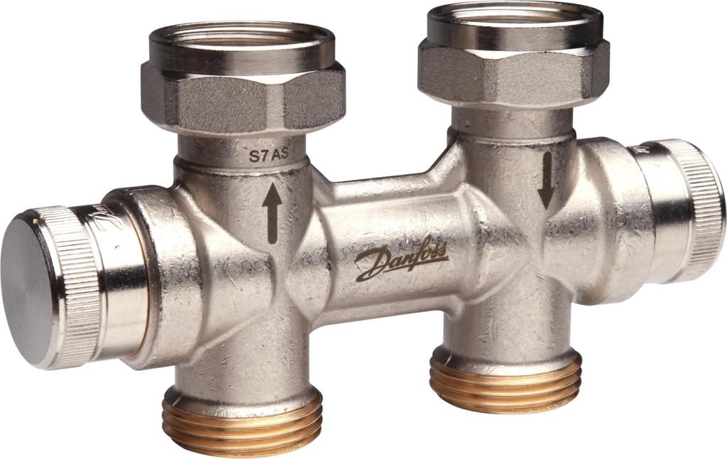 Danfoss dynamischer Hahnblock, RLV-KDV, Ventil-HK G 3/4", Durchgang, 1 Stk.