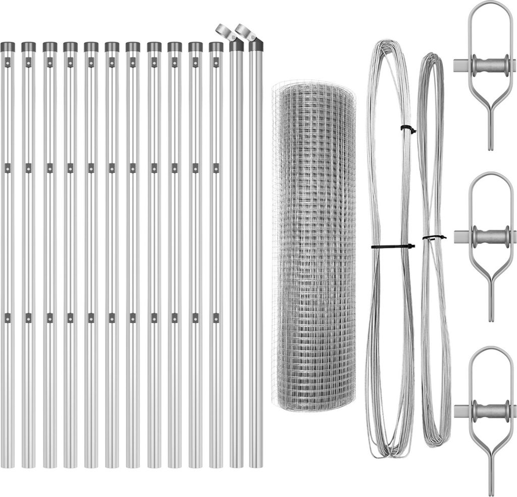 Eleganten-Stil Schutzzaun mit 13 Pfosten 0.6x25 m aus verzinktem Stahl - Metallzäune DE865869