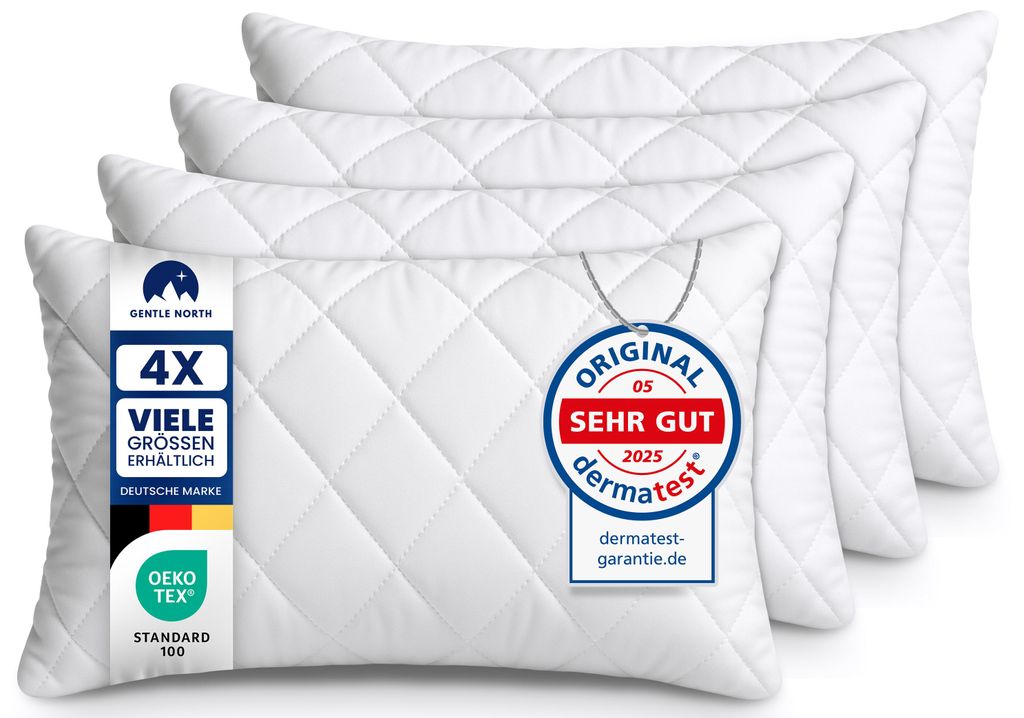 4er Set Kissen (40x60cm) - hoher Komfort - Microfaser - Produktbild 