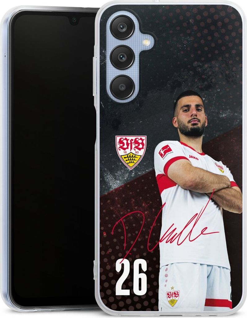 DeinDesign Handyhülle für Samsung Galaxy A25 5G Silikon Hülle Case Smartphone Schutzhülle Offizielles Lizenzprodukt VfB Stuttgart Deniz Undav