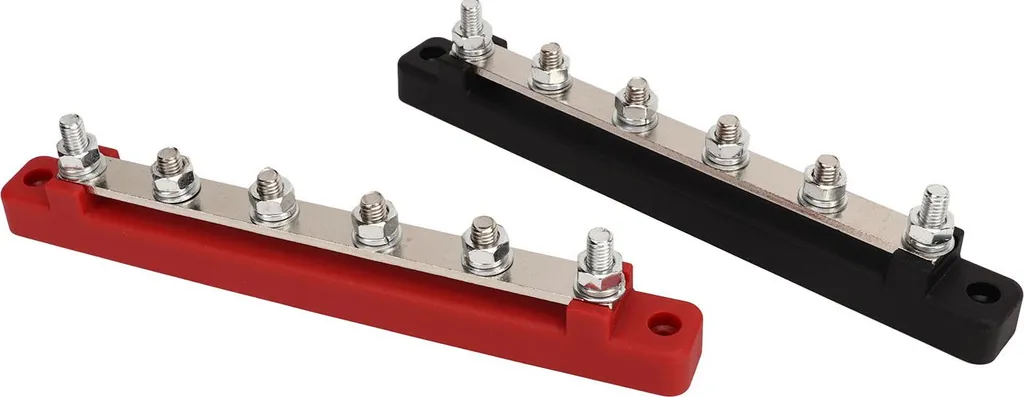 Bloc de Jonction 6 Bornes M6 150A 48V avec Capot de Protection Isolant - 4