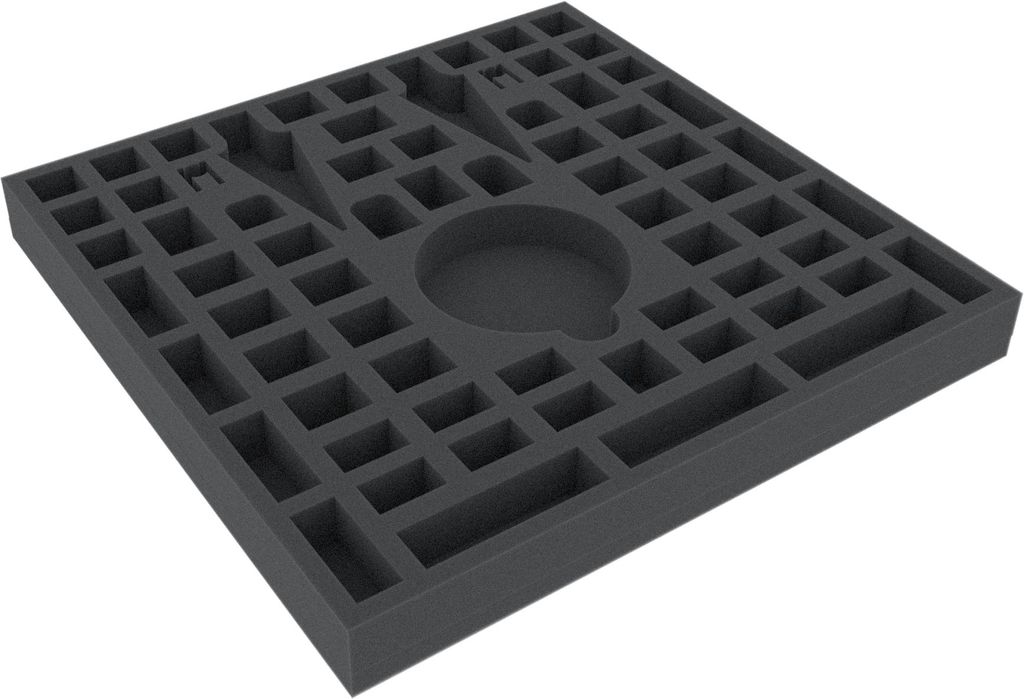 Schaumstoffeinlage 285x285x30 mm, 67 Fächer für Brettspiele