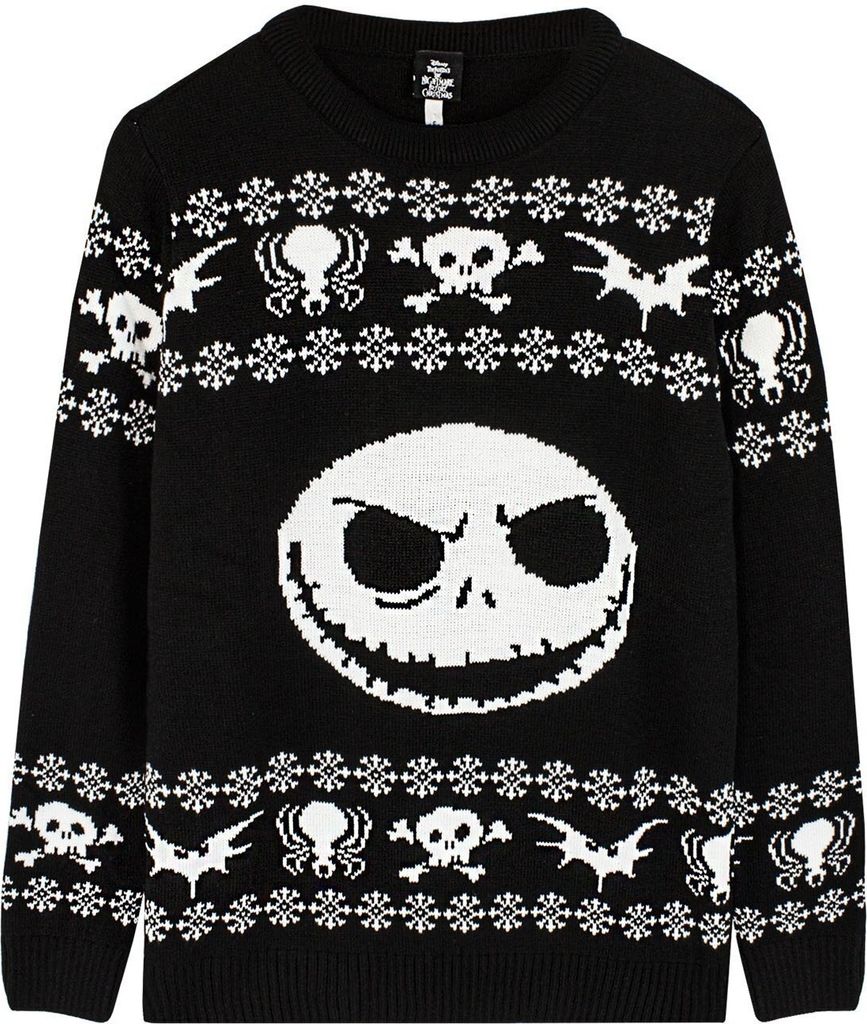 Nightmare Before Christmas - Pullover für Herren/Damen Uni NS6340 (M) (Schwarz/Weiß)