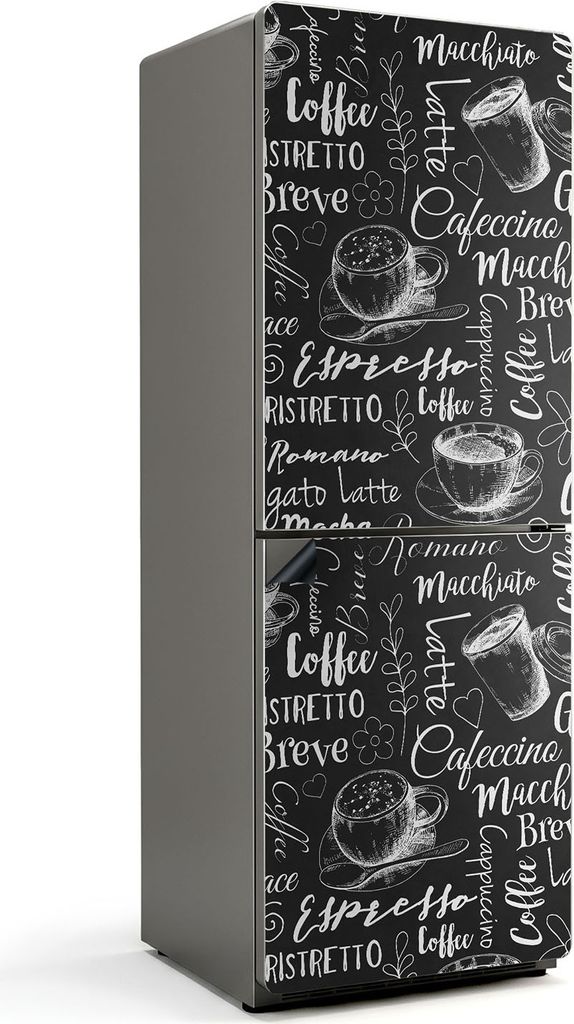 Kaffeetassen-Designs – Magnetische Kühlschrank Abdeckung – Dekorfolie magnetisch Küche – Kühlschrank Magnet Deko – selbstklebende Magnet...