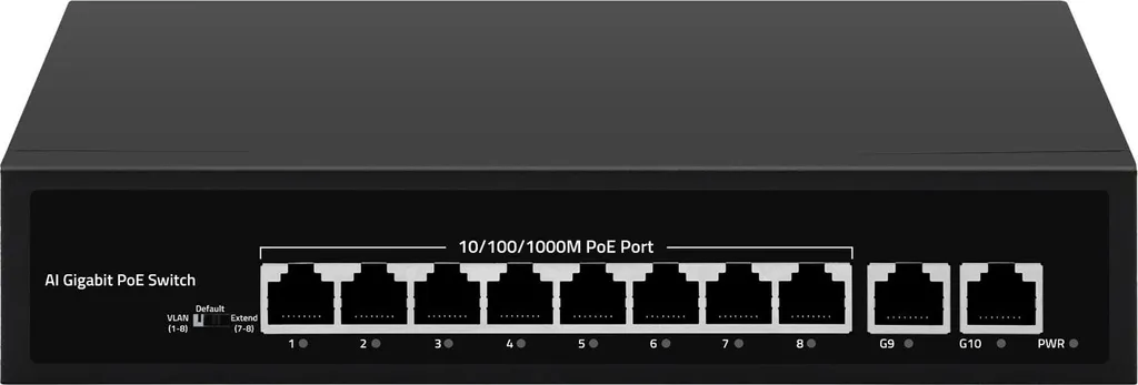 Switch Réseau 10 ports Gigabit avec injecteur PoE actif NETTRIXX 600011
