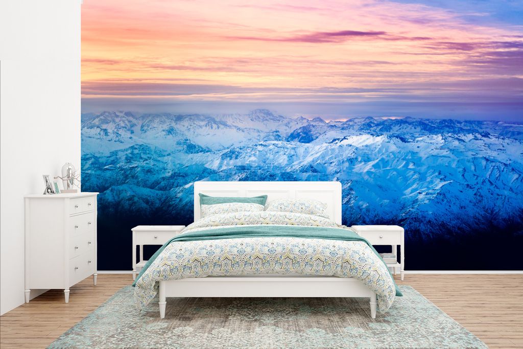 MuchoWow Fototapete für Wohnzimmer oder Schlafzimmer Wandtapete Vinyl Motivtapete Blick aus der Vogelperspektive auf die Anden - 435x260 cm - Ki...