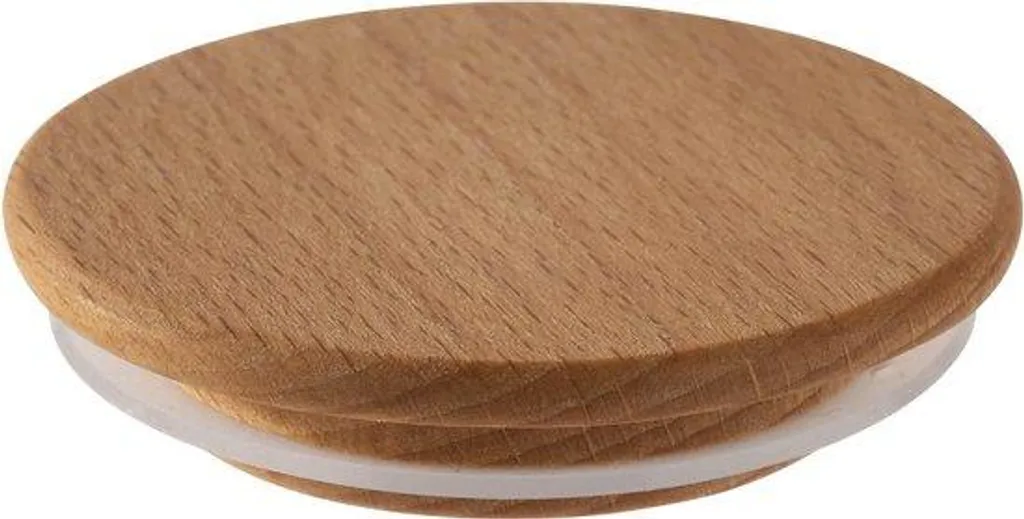 Récipients en verre hermétiques Ø 7 cm avec joint silicone et bois x12