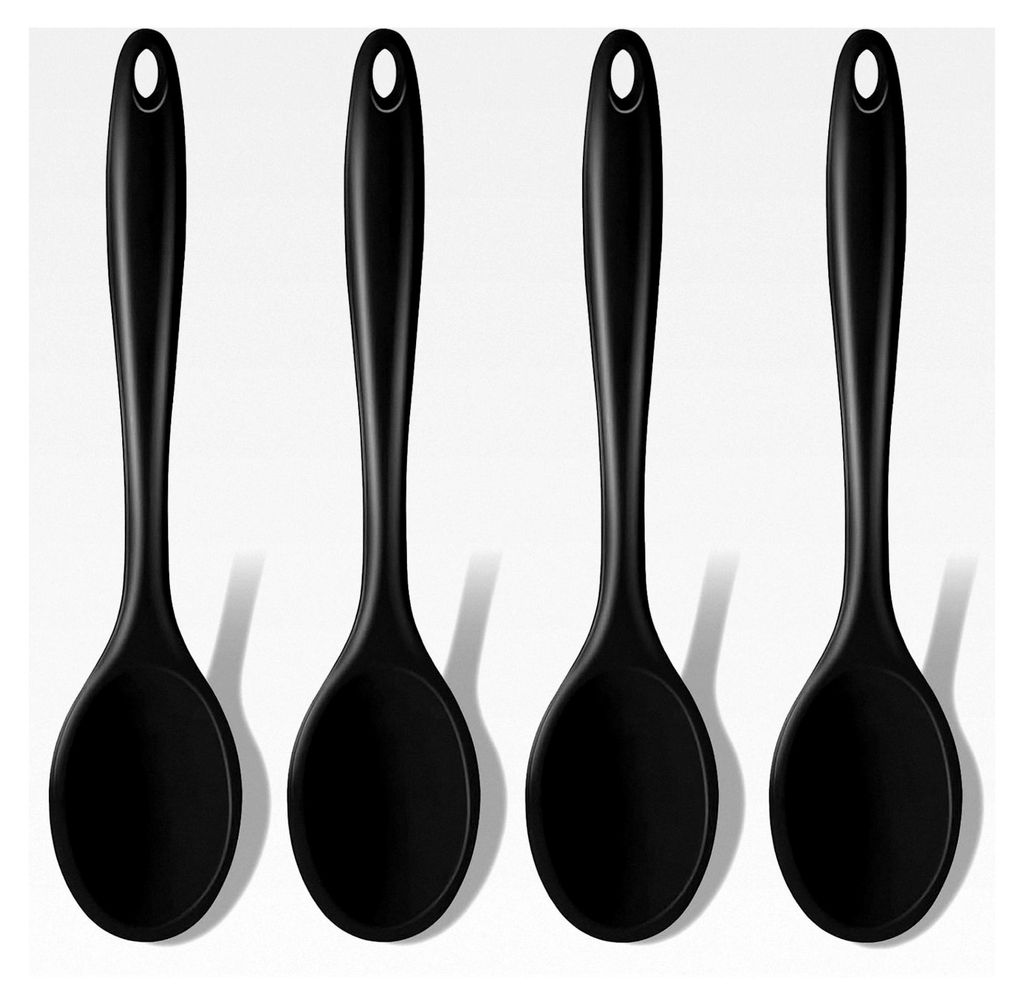 Silikon Kochlöffel - 4 Stück Hitzebeständige Silikonlöffel 20,5 cm, Esslöffel, Servierlöffel, Rührlöffel Set für die Küche - Alternative ...