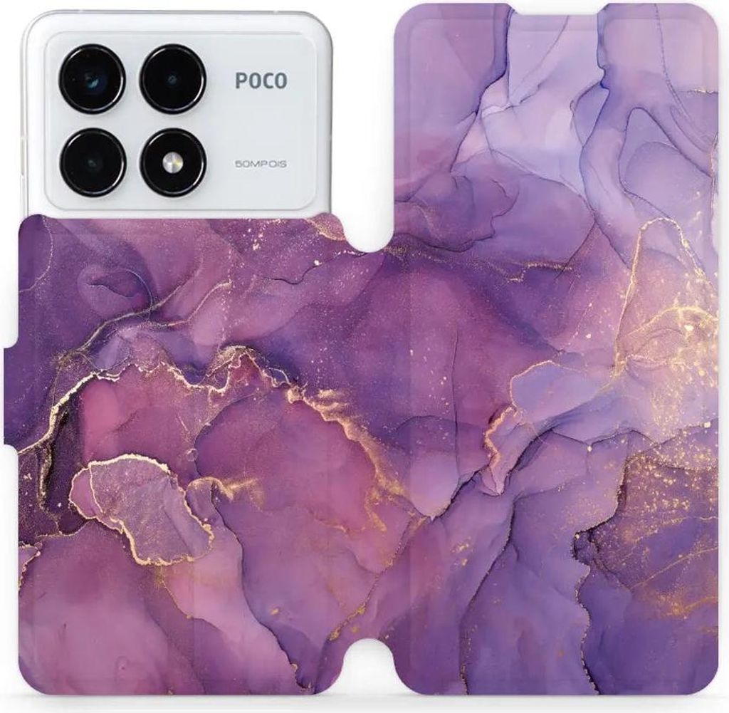 Handyhülle mit klappe für Xiaomi Poco F6 Pro, Mobiwear Book, Violett