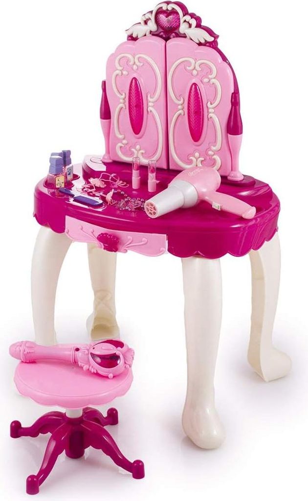 Kinderschminktisch - Schminktisch für Kinder - Schminktisch für Mädchen - 50 x 32 x 72 cm - Rosa
