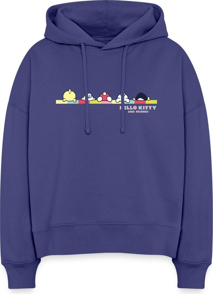 Spreadshirt Hello Kitty And Friends Pose Frauen Boxy Organic Hoodie, S, Dämmerung