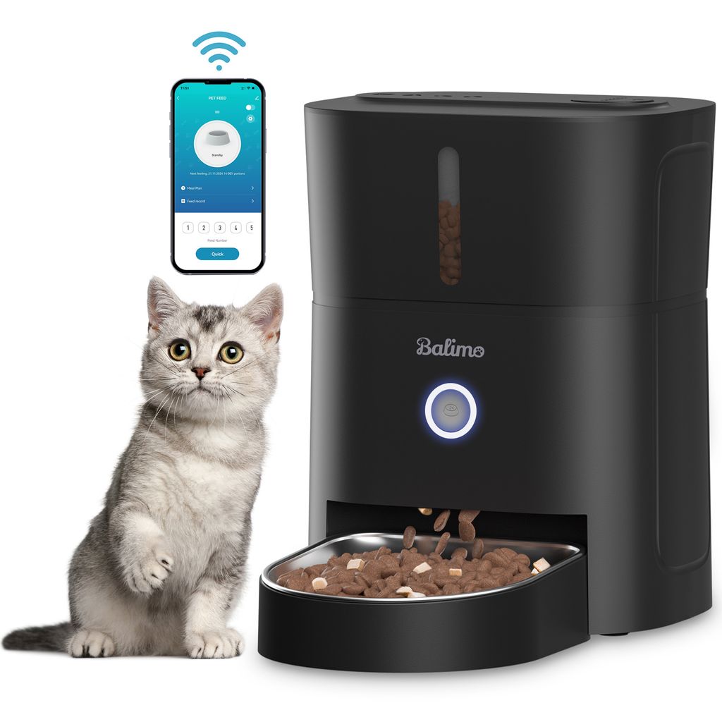 Balimo Automatischer Futterautomat Schwarz, Katze und Hund, Produktbild 