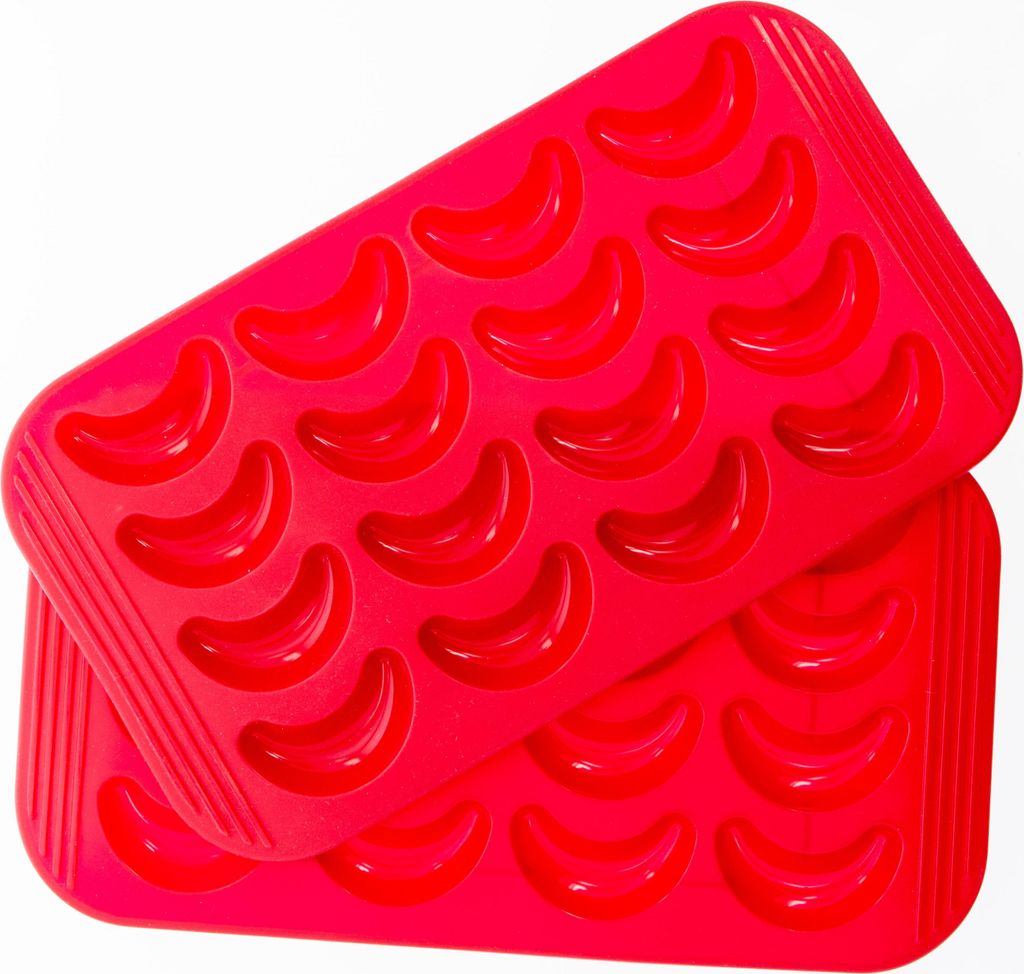 Coolinato Silikon Vanillekipferl Set 2tlg. ROT, inkl. Teigschaber