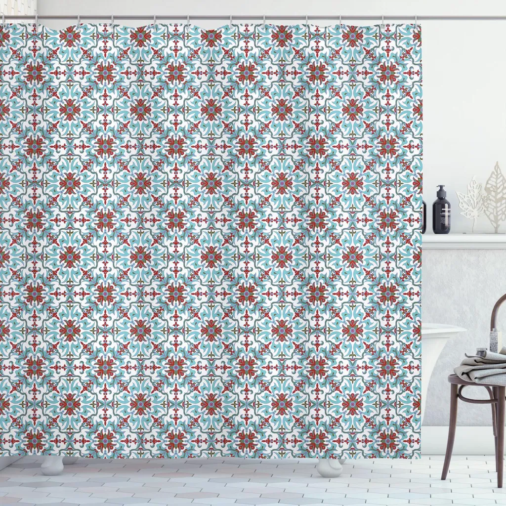 Rideau de Douche Anti-Moisissure Vintage 175x240 cm pour Sol Toujours Sec