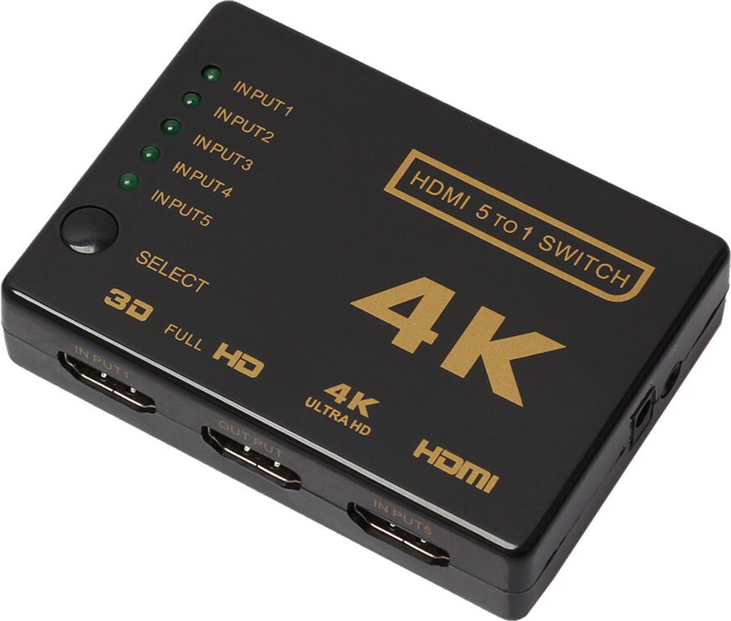 HDMI splitter, 5x1 portový prepínač, 4K ,1080p, diaľkové Obrázok produktu 