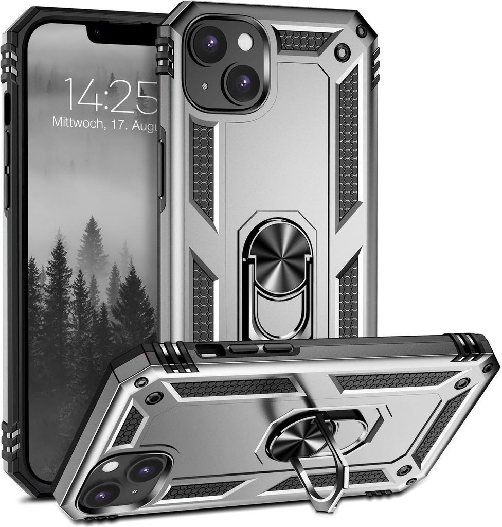 Armor Outdoor Handyhülle für Apple iPhone 13 Handy Panzer Case Cover Schutzhülle Farbe: Silber
