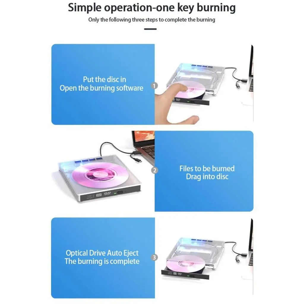 Lecteur DVD Externe pour Ordinateur Portable et MacBook Blanc Nomade
