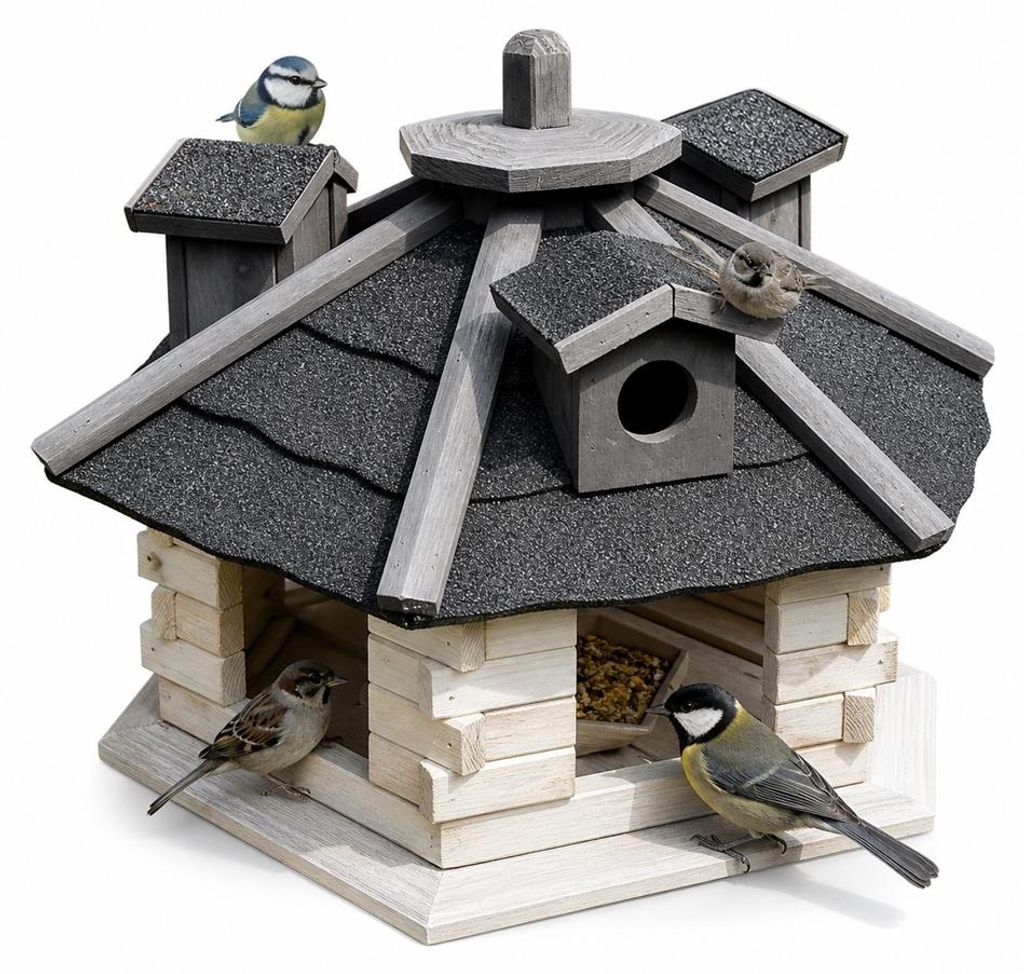 Mucola Vogelhaus Vogelfutterhaus Holz Vogelvilla Produktbild 