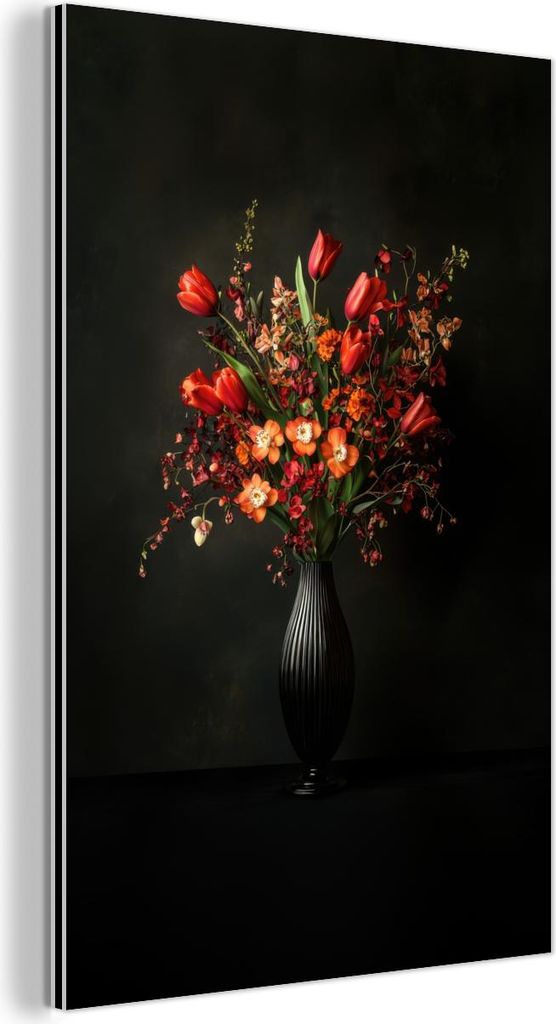 MuchoWow Wanddekoration Metall Metallbild Wandkunst 20x30 cm Blumen - Zweige - Strauß MuchoWow Aluminium Gemälde - Alu Dibond Bild