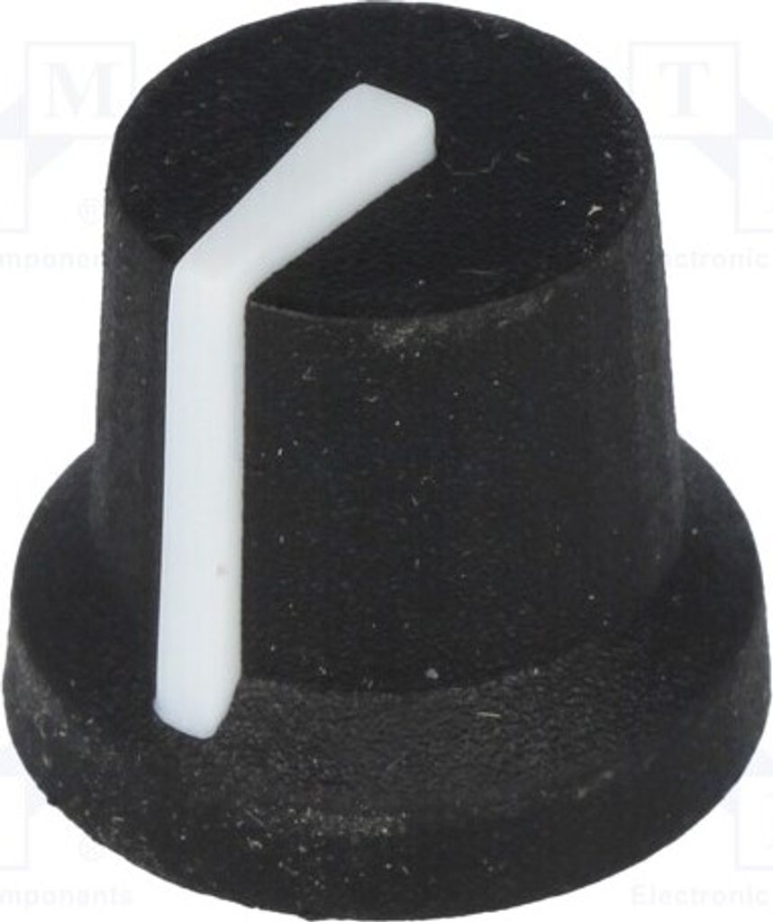 2x Drehknopf ØAchse: 6mm mit Anzeige Gummi,Kuntoff schwarz CL170841CR Drehknöpfe