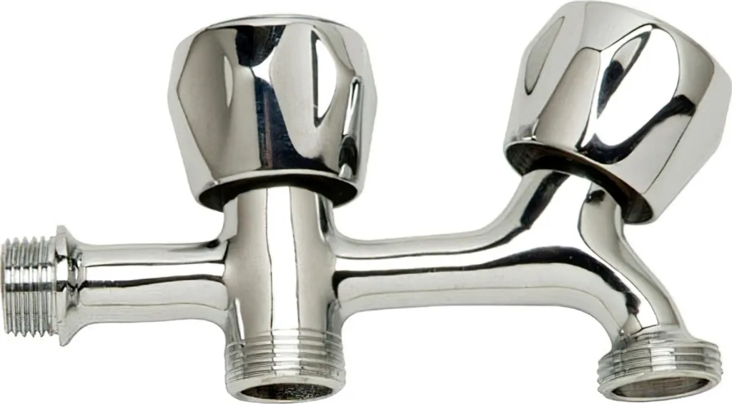 Robinet machine à laver avec double raccord fileté mâle pour tuyau souple