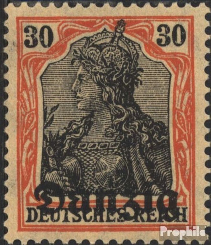 Briefmarken Danzig 1920 Mi 5 mit Falz Germania-Aufdruck