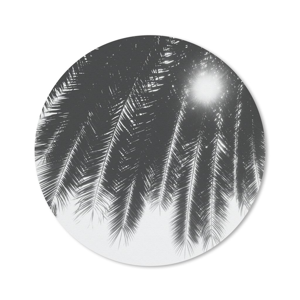 MuchoWow Mauspad Mousepad Palmenblätter - Tropisch - Sonne - Palme 20x20 cm - Mousepads - Maus Mat - Pad - Mausunterlage - Schreibtischmatte