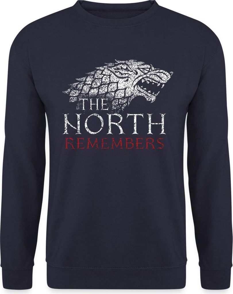 Spreadshirt Game Of Thrones The North Remembers Uni Pullover, M, Navy