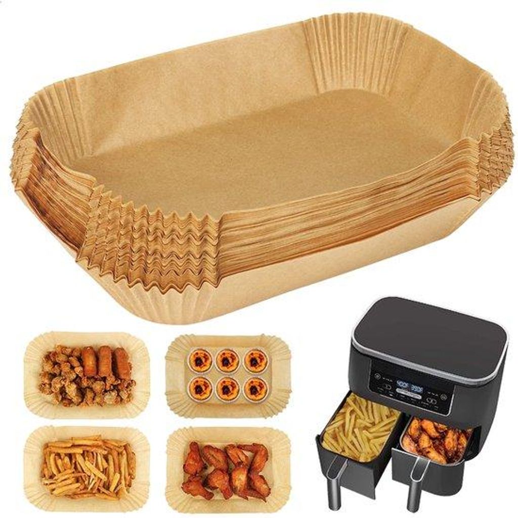 Rechtliche Frittiertütenpapierblöcke für Airfryer, Mikrowellengerät, Dampfsteamer, Grill, 50 Stück