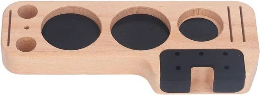 Support tamper café en bois massif avec base antidérapante de bureau