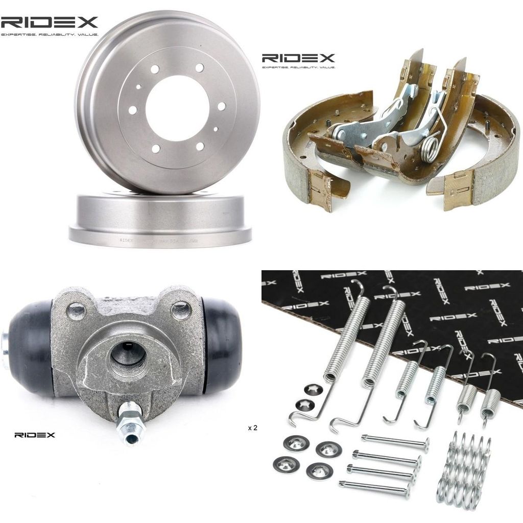 RIDEX Bremsensatz Trommelbremse Hinten passend für PEUGEOT PARTNER Combispace (5F) 3859B0489