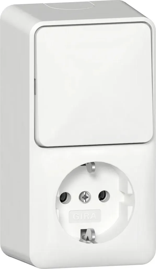Ajouter une prise et un interrupteur sans travaux : GIRA 417613 Blanc
