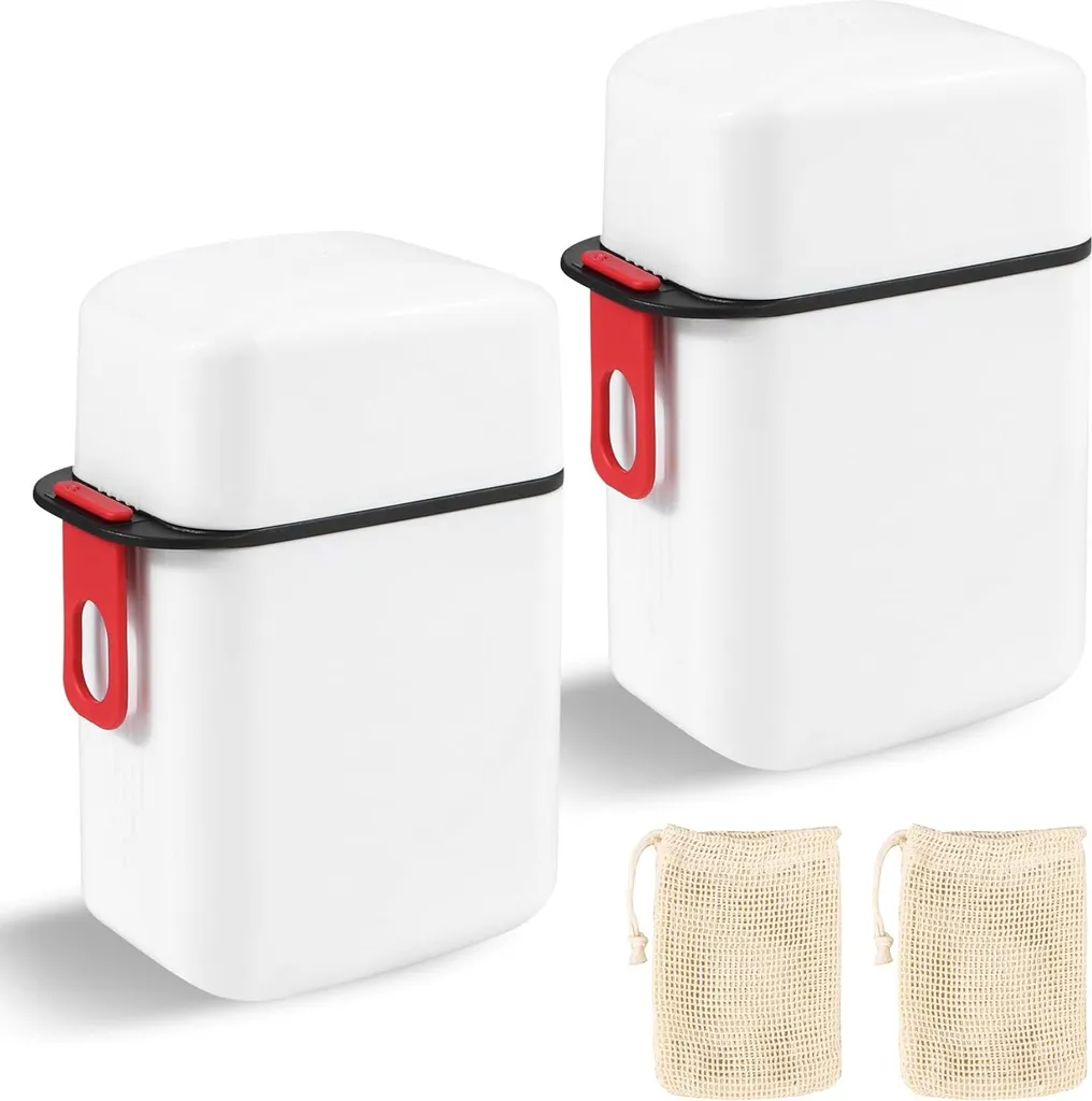 Set de voyage savon avec 2 sachets et flacons, étanche et multifonction
