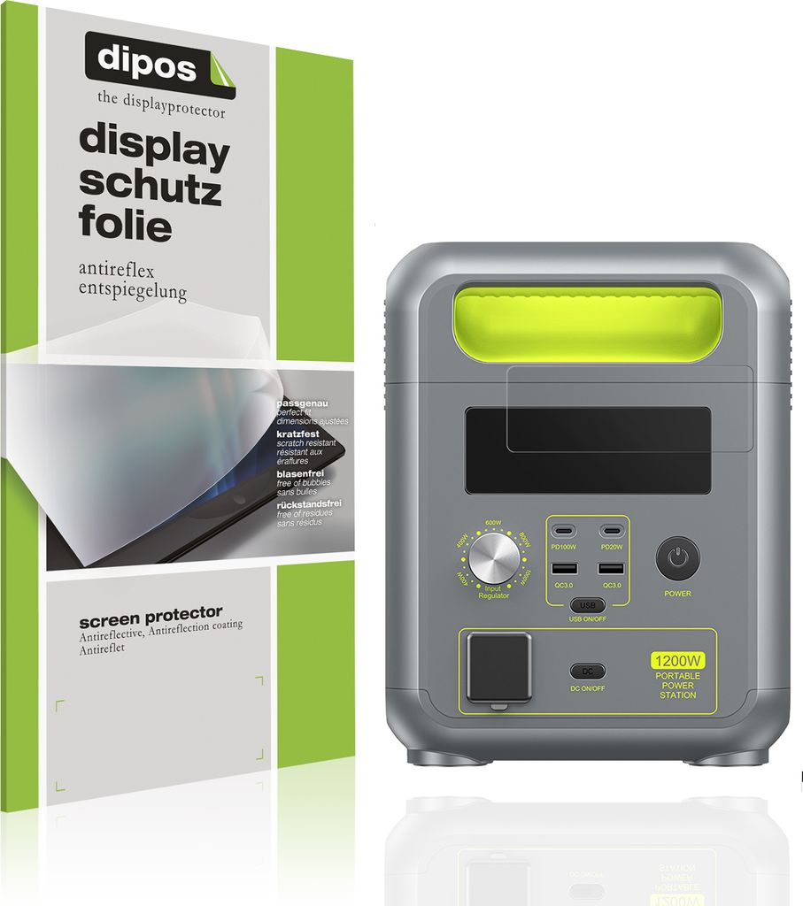 2x Schutzfolie für Fossibot F1200 matt Displayschutzfolie Folie Display Schutz dipos