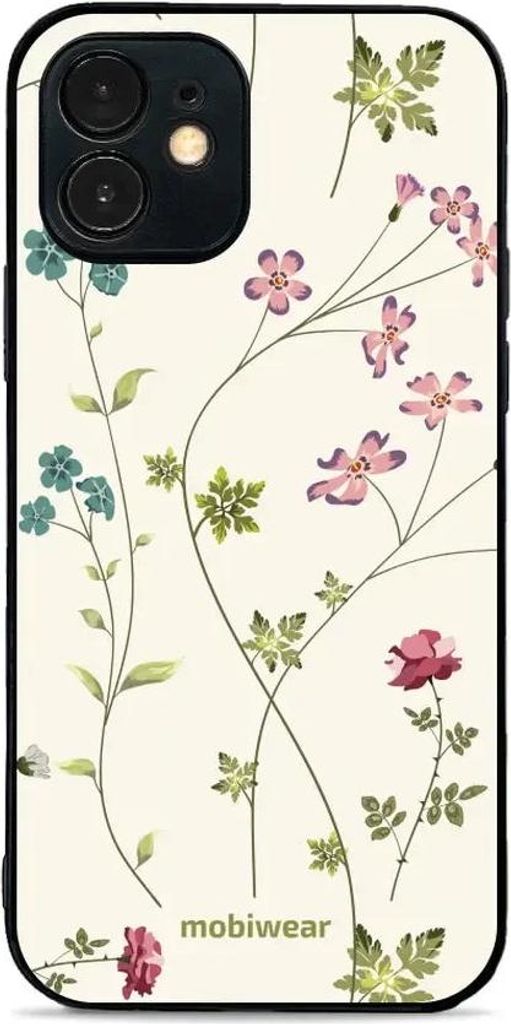 Handyhülle für iPhone 12 Mini, Mobiwear Glossy Case, Idyllische Blüte