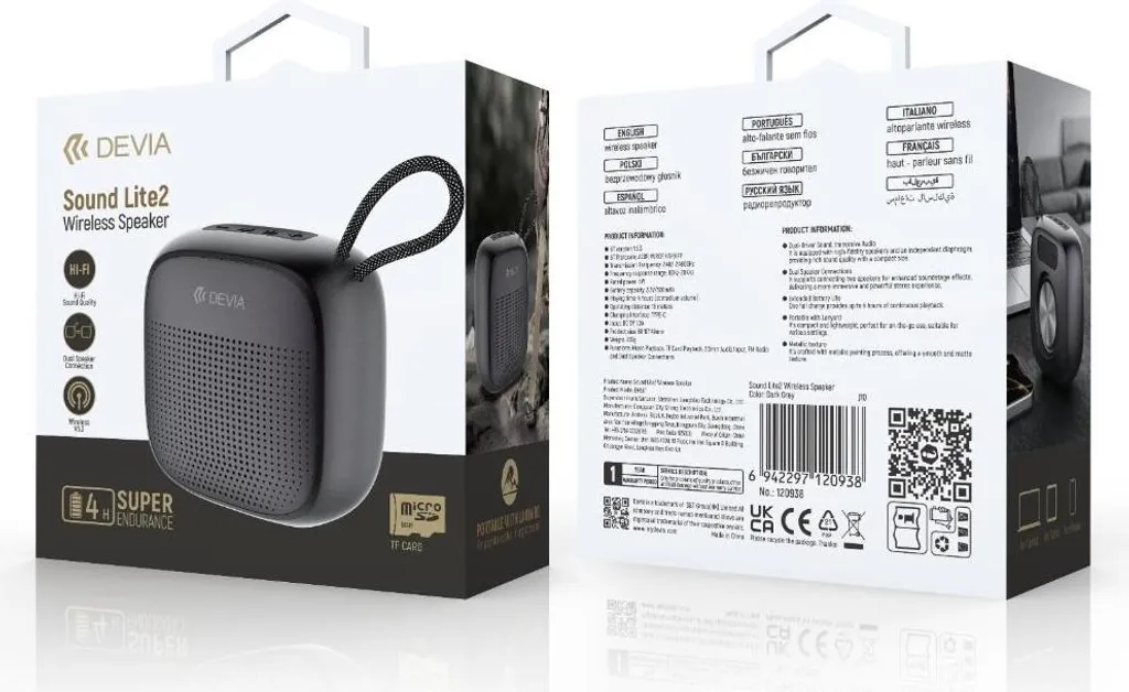 Devia Haut-parleur Bluetooth 5.3 Sound Lite 2 10W Portable Compact Noir - 14