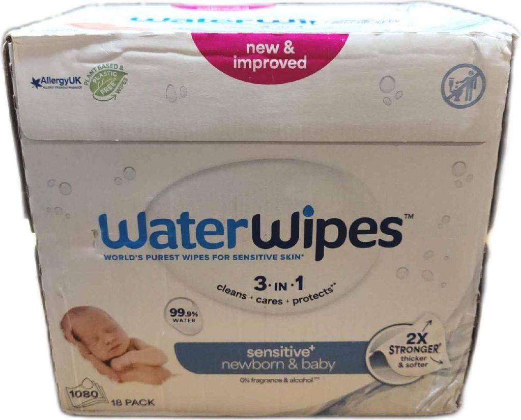 WaterWipes Dětské vlhčené ubrousky 18 x 60 ks. Obrázek produktu 