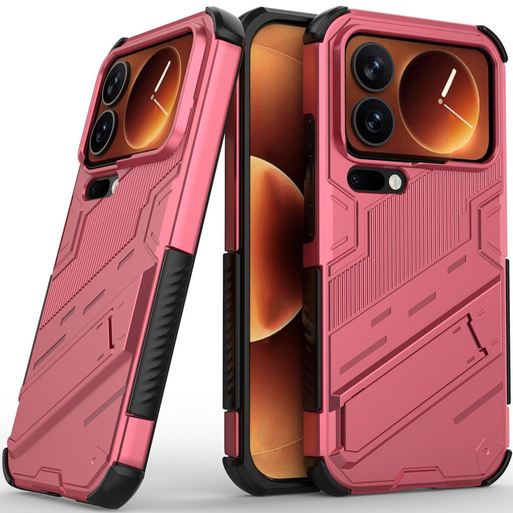 Armor Hülle für Xiaomi 17 Pro Hybrid PC TPU Bumper Stoßfestes Schutzhülle mit Standfunktion Rosa