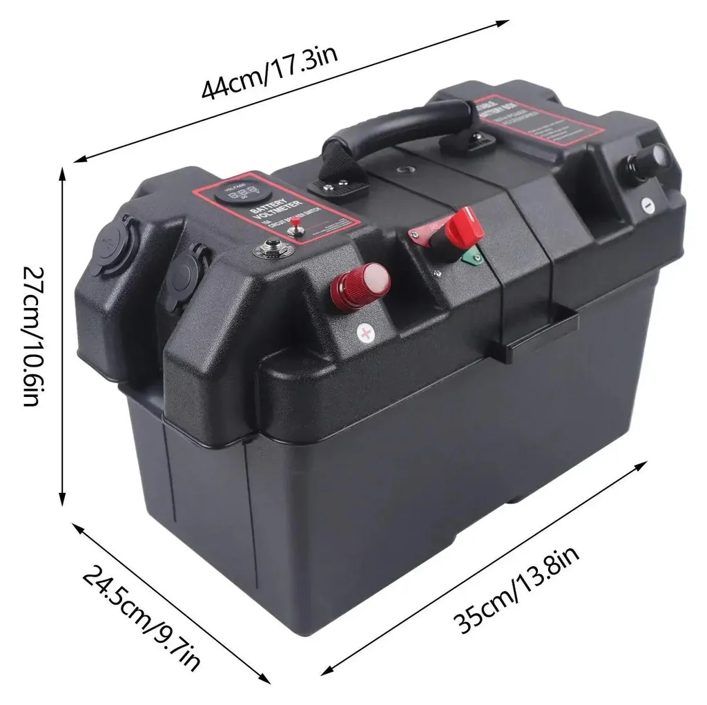Boîte à piles noir avec double ports USB et construction robuste ABS