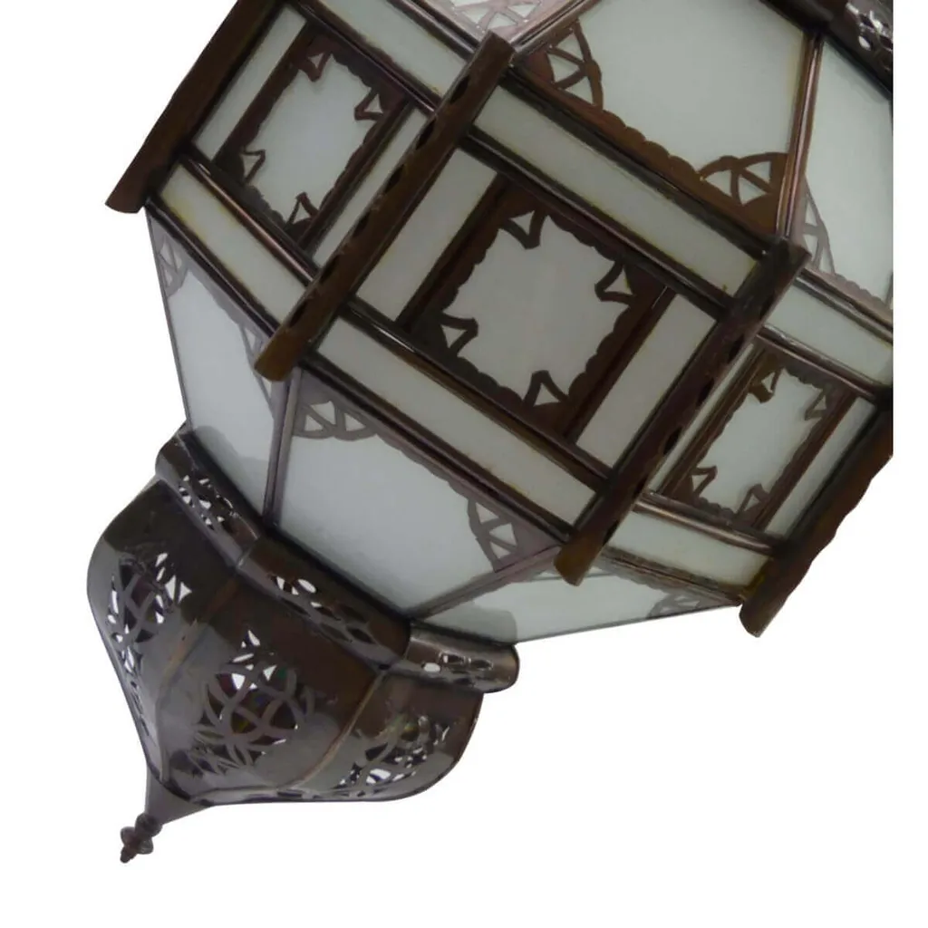 Grande Lanterne Marocaine Blanche 60 cm - Design Temple Ajouré Chic - 3