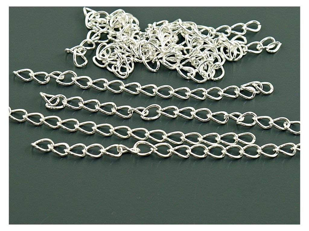 30 Kettenverlängerungen in Silber, 60 mm