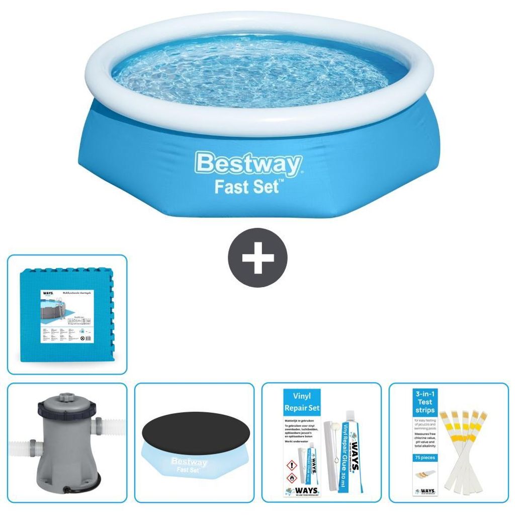 Bestway Fast Set, piscina rotonda - 244x61 cm - 6 pezzi, Immagine del prodotto 