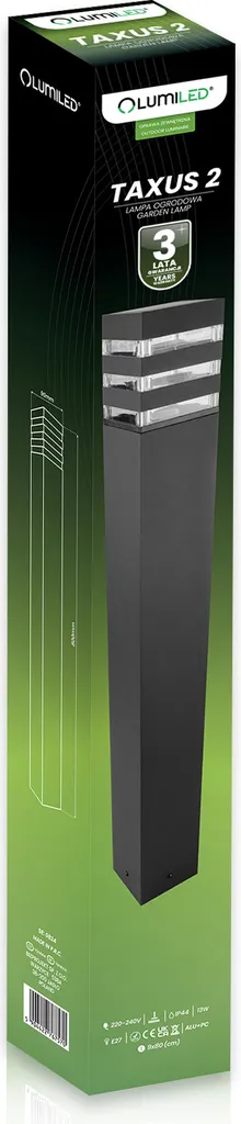 Borne Extérieure Étanche IP44 Luminaire de Jardin 80cm Douille E27 13W