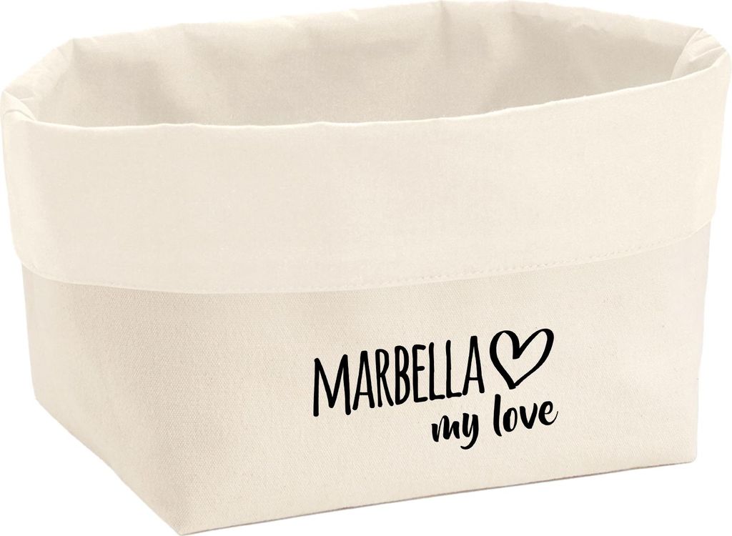 Huuraa Organizer Marbella my love 3 Liter Medium Canvas Baumwolle Utensilo Geschenkidee