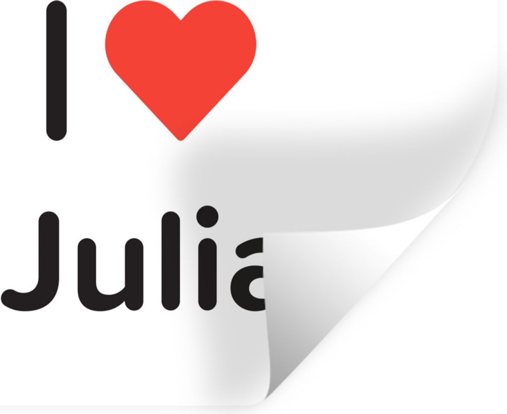 MuchoWow Wandtattoo Wandsticker Wandaufkleber Ich liebe - Julia - Mädchen 80x60 cm Selbstklebend und Repositionierbar - Faltenfrei