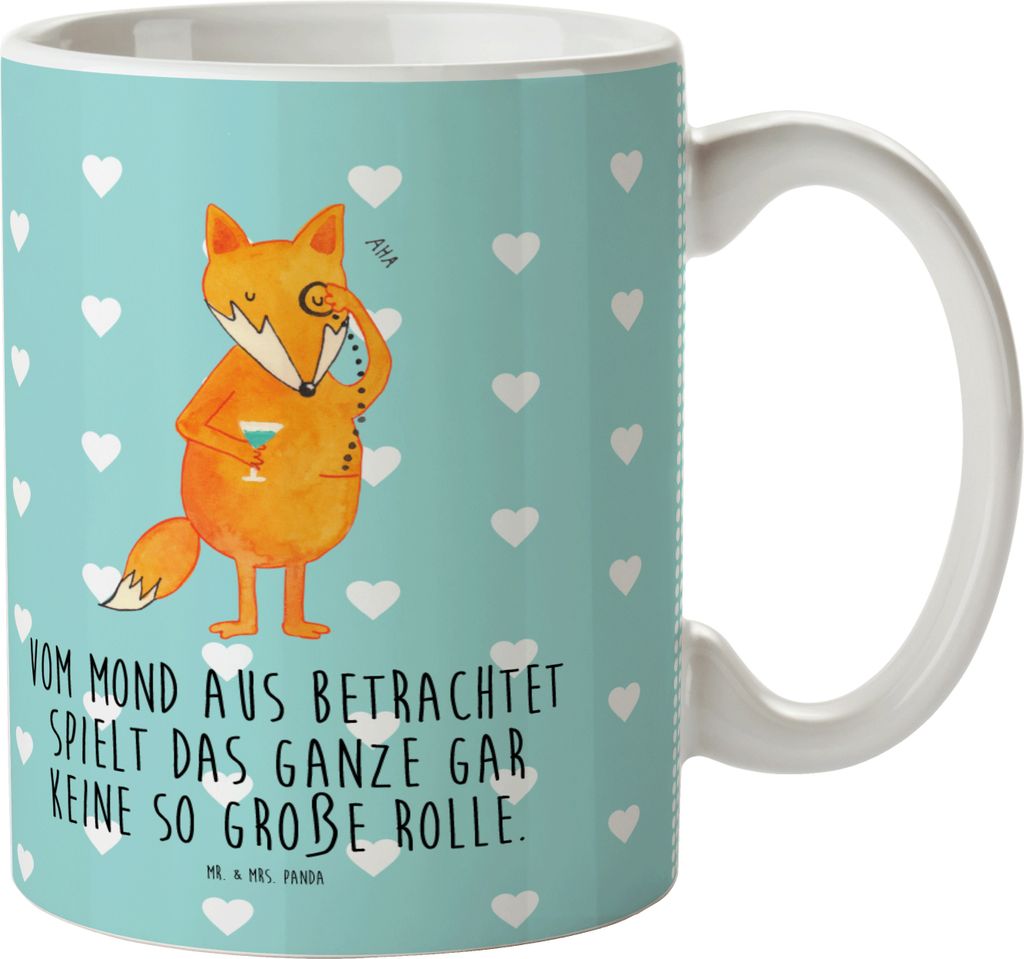 Mr. & Mrs. Panda Campingbecher Fuchs Lord - Türkis Pastell - Geschenk, Plastikbecher, Motivation Spruch, Trinklernbecher, Schulkind Tasse, Weise, ...