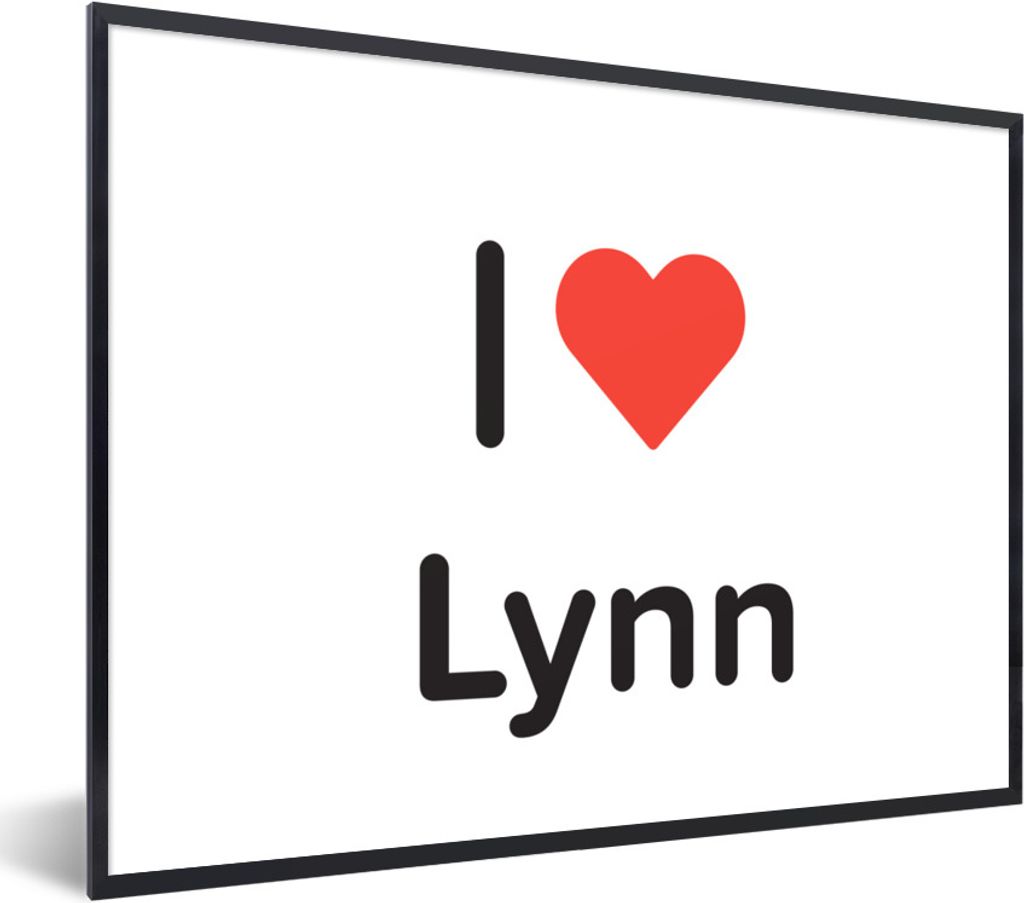 MuchoWow Gerahmtes Poster Ich liebe - Lynn - Mädchen 40x30 cm - Poster mit Schwarzem Bilderrahmen Wandposter Rahmen Foto Bilder - Kunstposter - ...